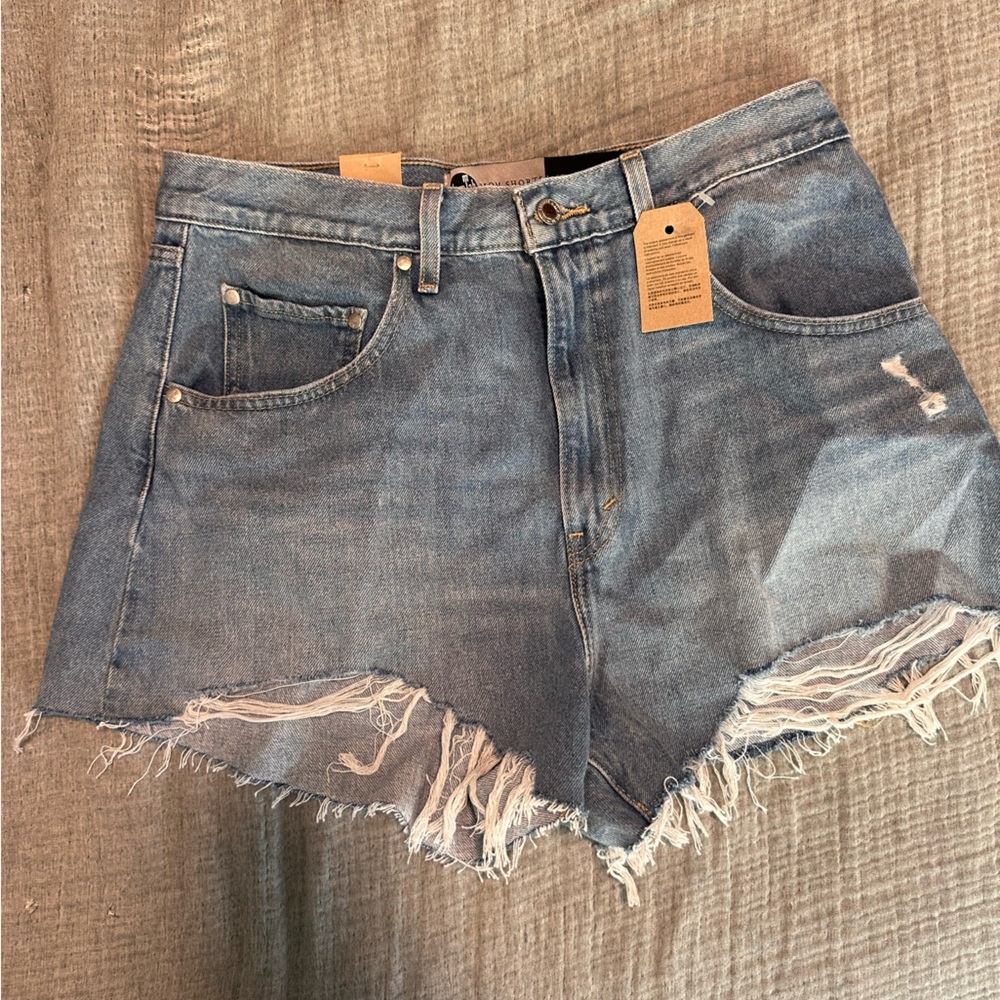 Levi's Blue Distressed Jean Shorts